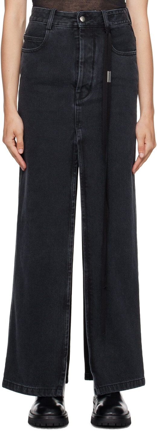 

Серая джинсовая длинная юбка Jenifer Ann Demeulemeester