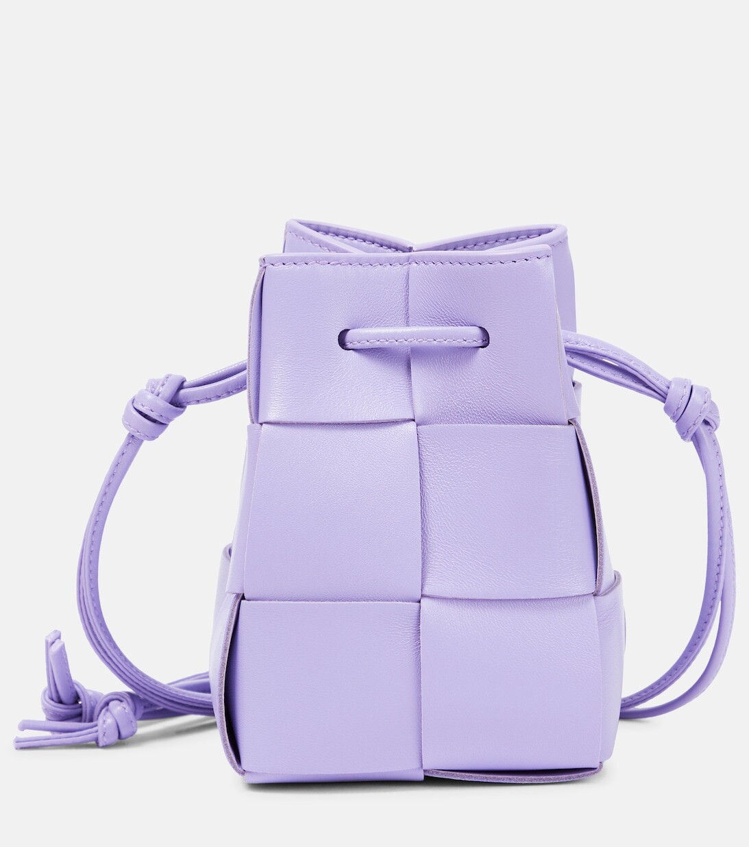 

Кожаная сумка-ведро Cassette Mini Bottega Veneta, фиолетовый