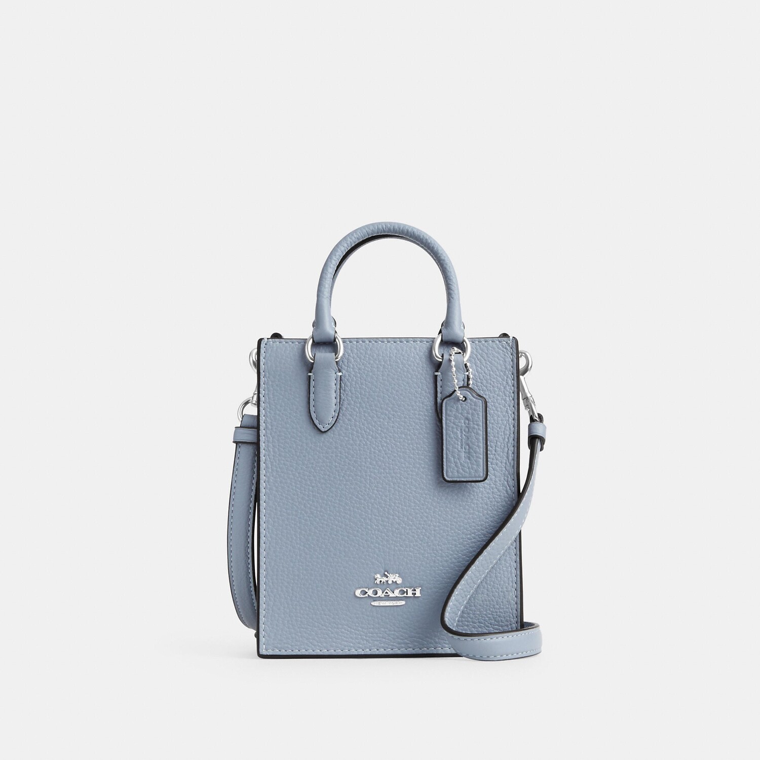 

Миниатюрная сумка-тоут Coach Outlet North South, цвет Silver/Grey Mist