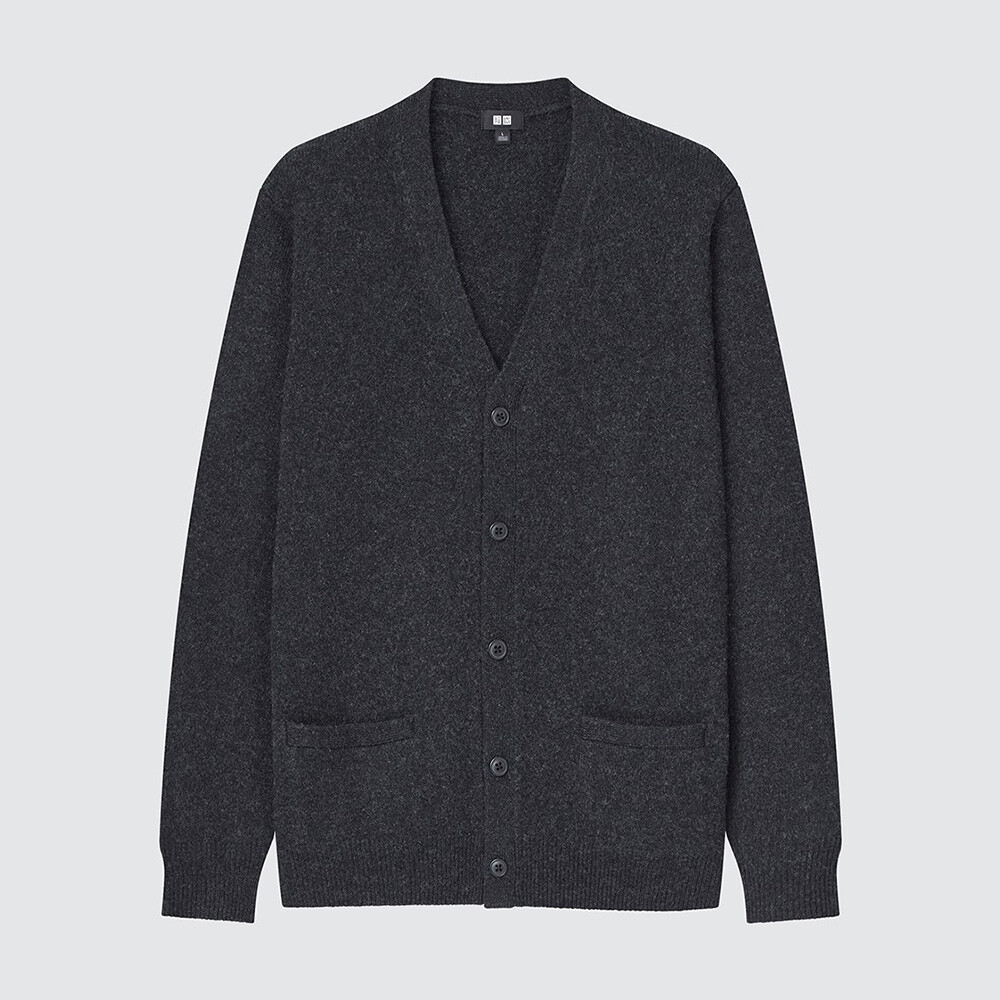 

Uniqlo мужской/женский вязаный кардиган из мягкой шерсти с V-образным вырезом (свитер с длинными рукавами осень-зима)