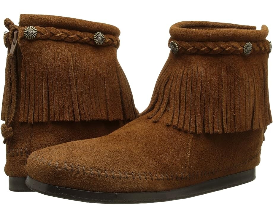 

Ботинки Minnetonka Hi-Top Back Zip, цвет Dusty Brown Suede