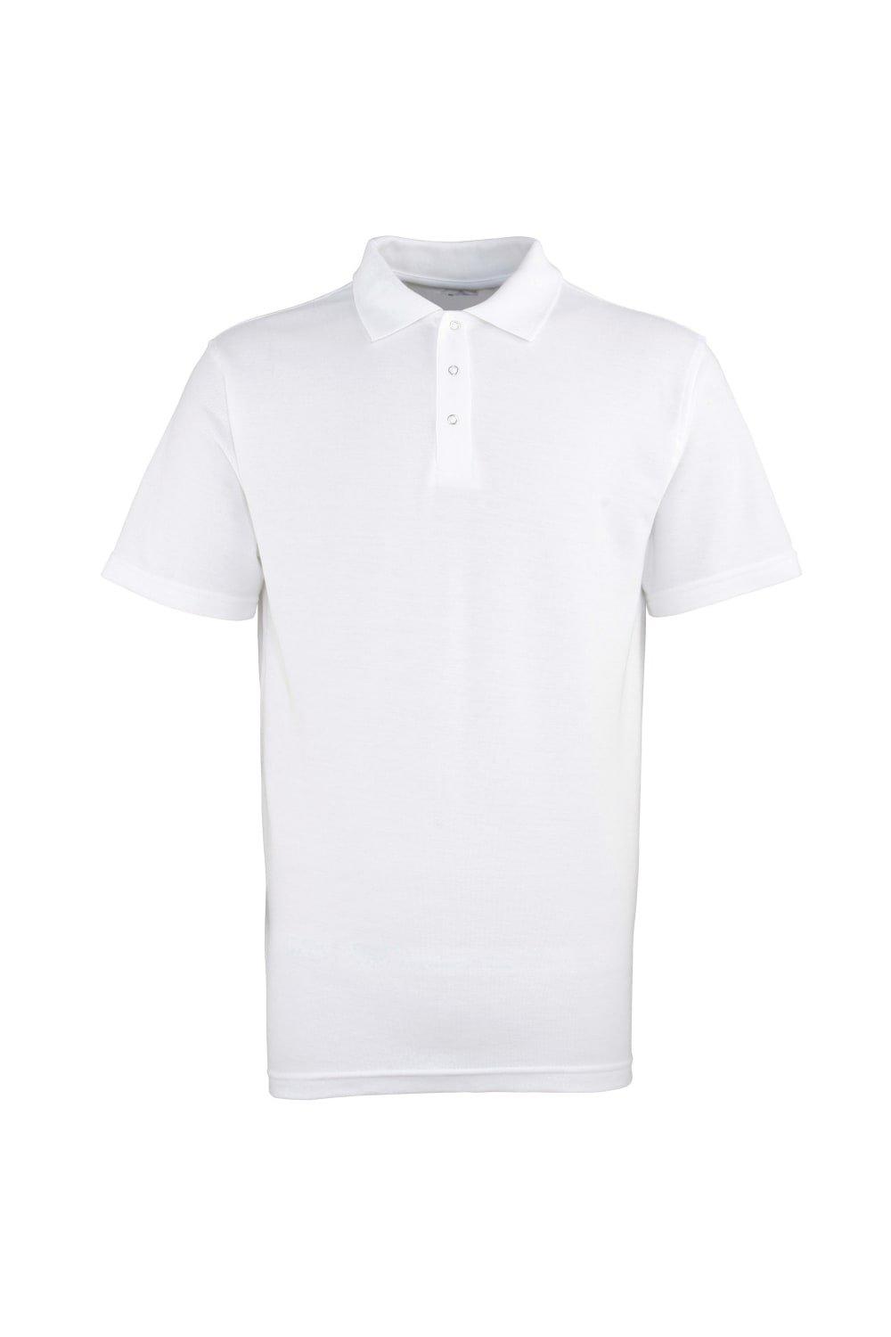Однотонная рубашка-поло из тяжелого пике с заклепками Premier, белый