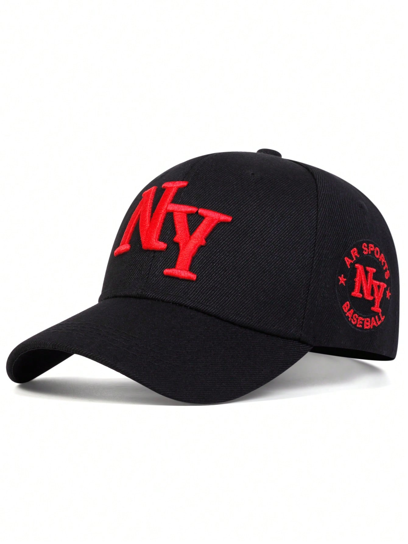 1 шт. мужская бейсболка с вышивкой букв «Нью-Йорк», черный бейсболка летняя сетчатая кепка с вышивкой в виде рок букв модная бейсболка дышащая бейсболка для взрослых