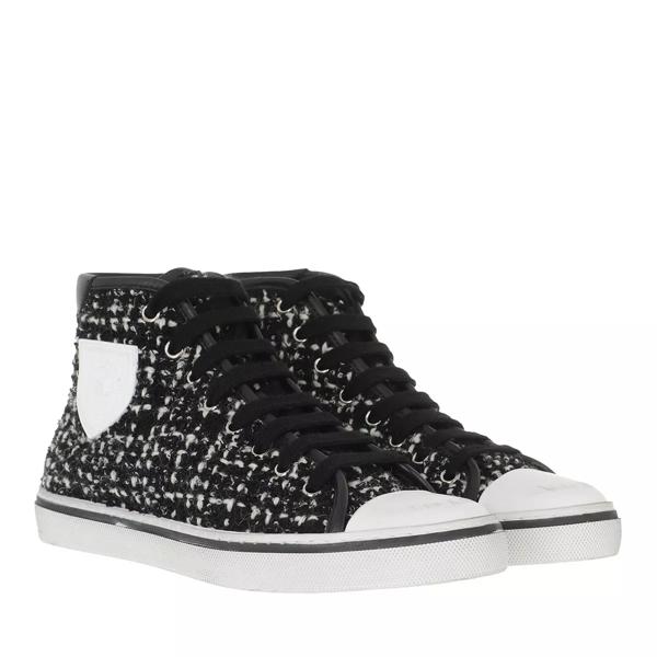 

Кроссовки bedford mid top sneaker tweed leather black/white Saint Laurent, черный