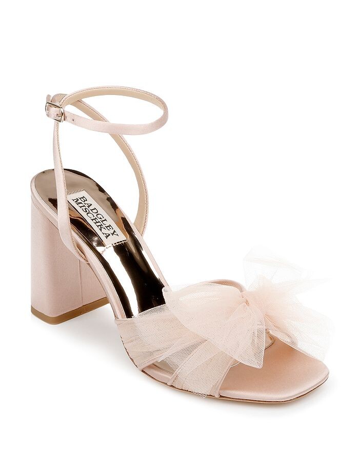 

Женские босоножки на блочном каблуке с бантом из тюля Tess Badgley Mischka