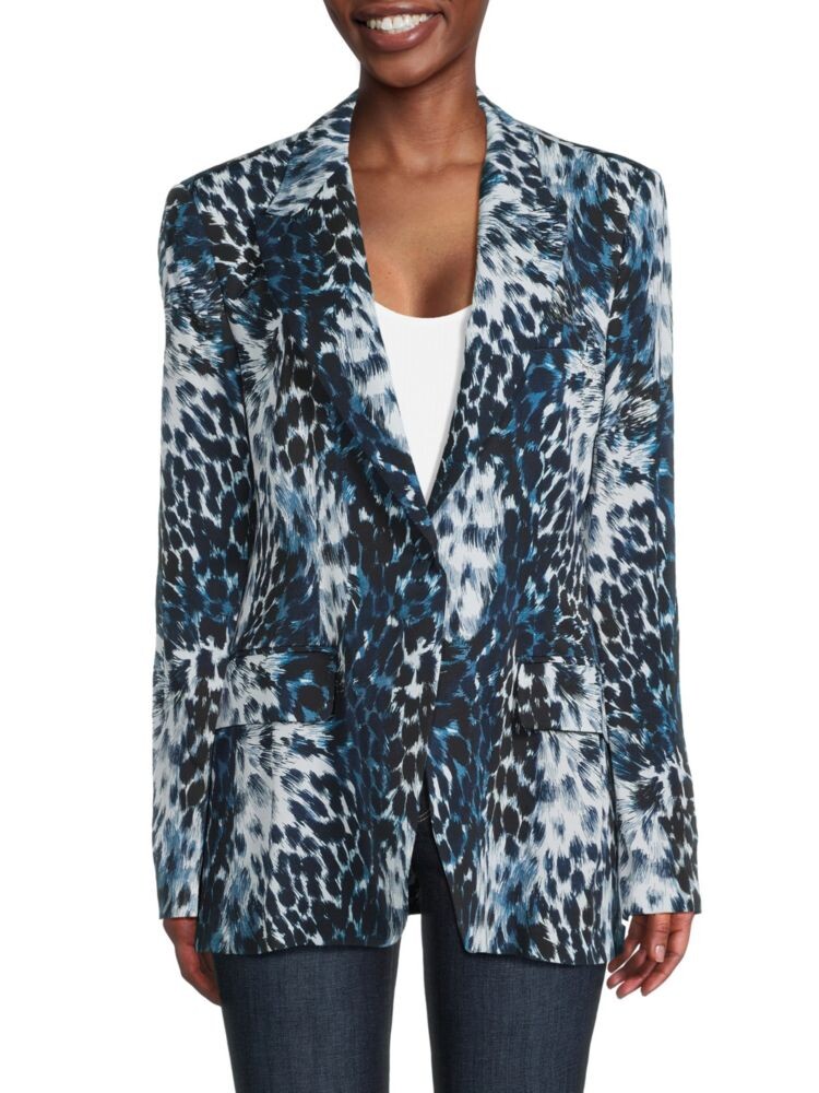 

Блейзер с животным принтом Roberto Cavalli, цвет Black Multi
