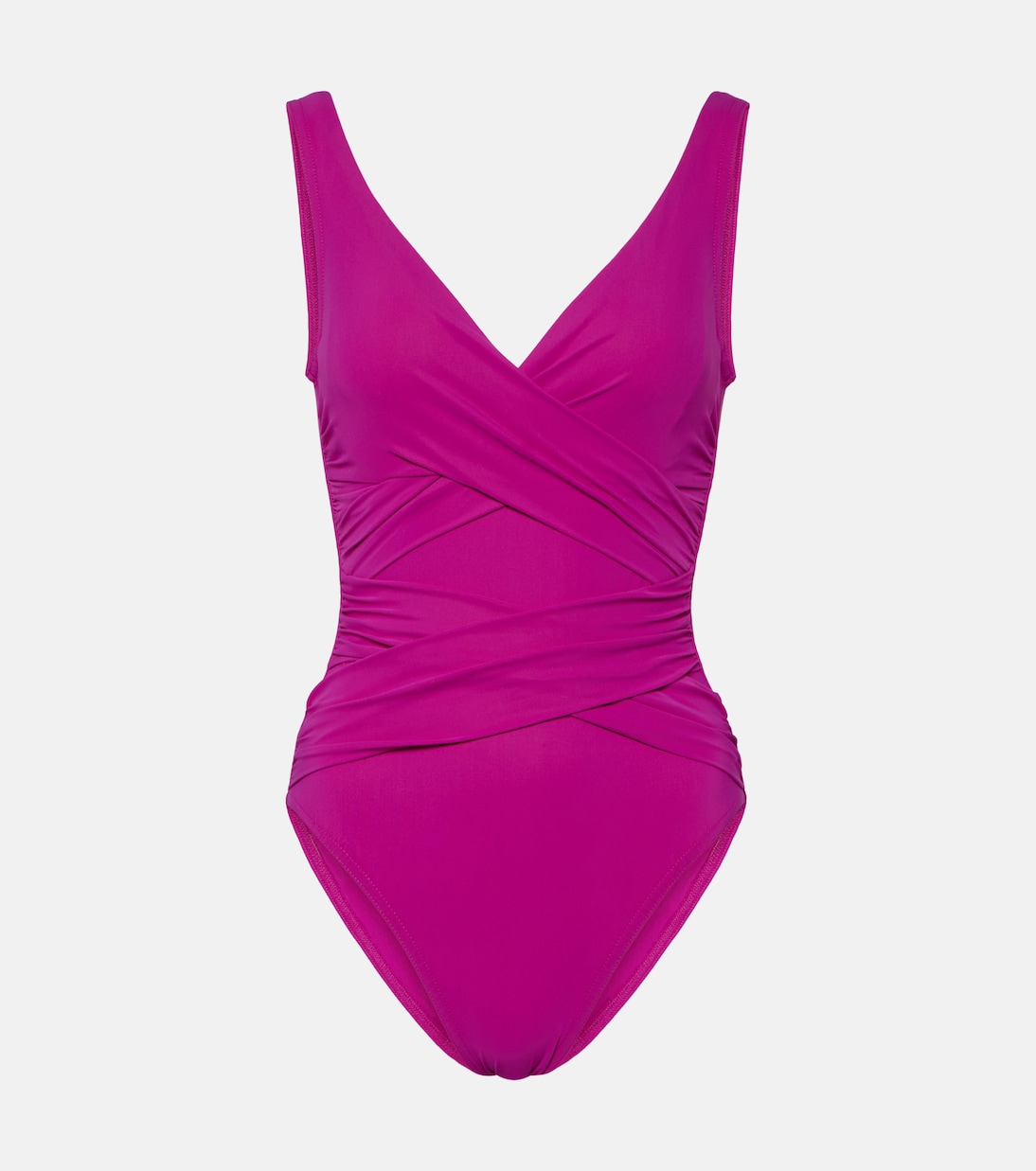 цена Базовый купальник с драпировкой Karla Colletto, фиолетовый