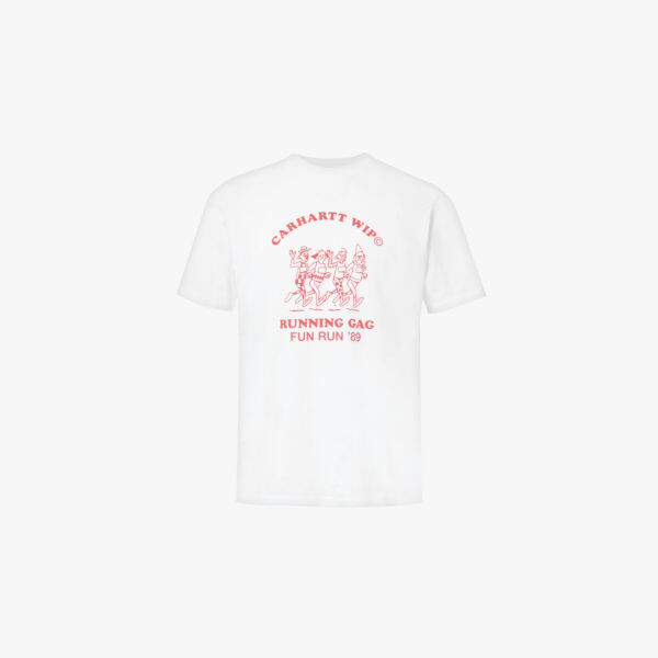 

Футболка классического кроя из органического хлопка с фирменным принтом Fun Run Carhartt Wip, белый