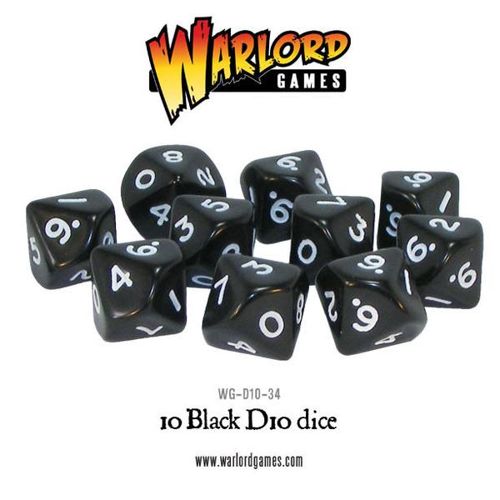 Фигурки D10 Dice Pack – Black (10) Warlord Games