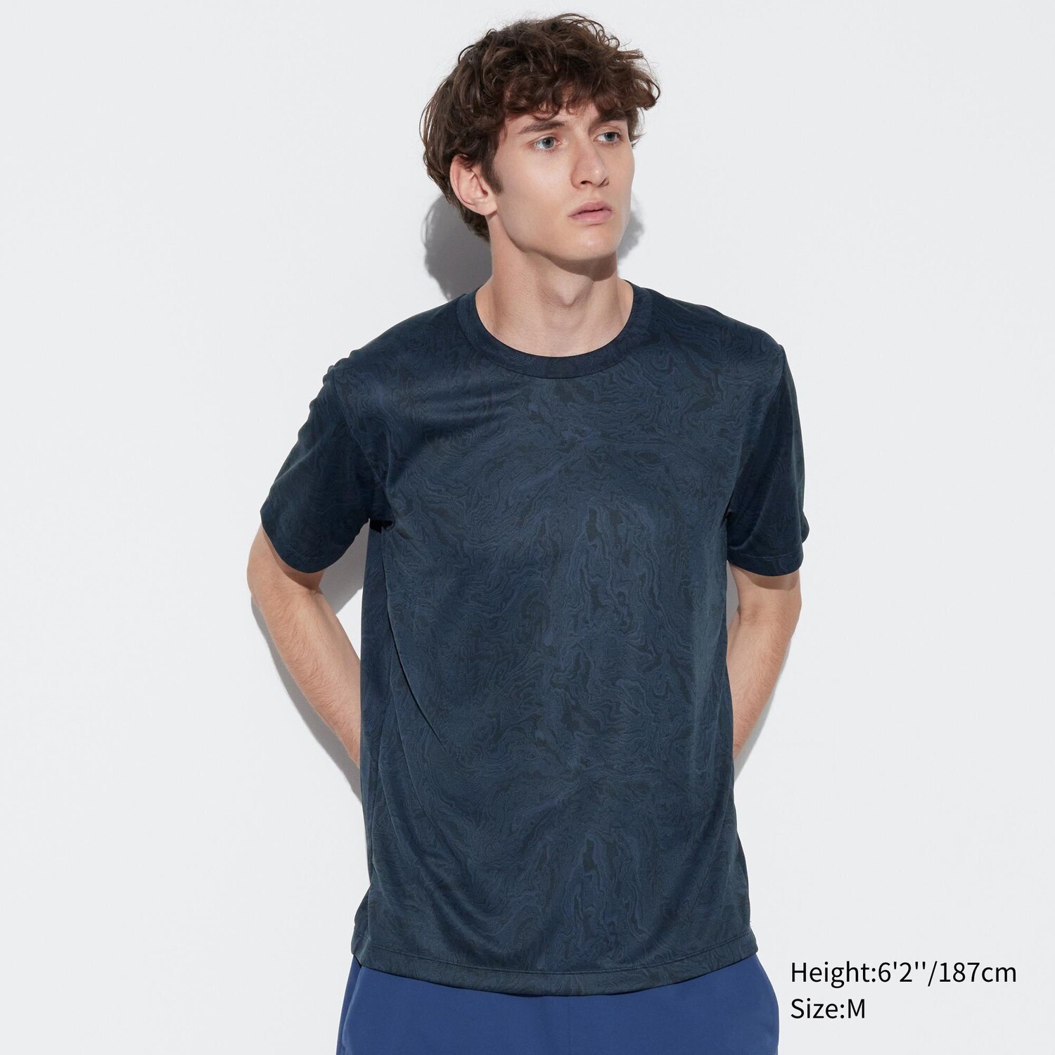 

Футболка dry-ex с принтом UNIQLO, темно-синий