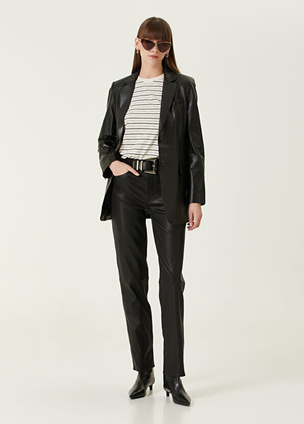 

Черные кожаные брюки Rag&Bone, Черный