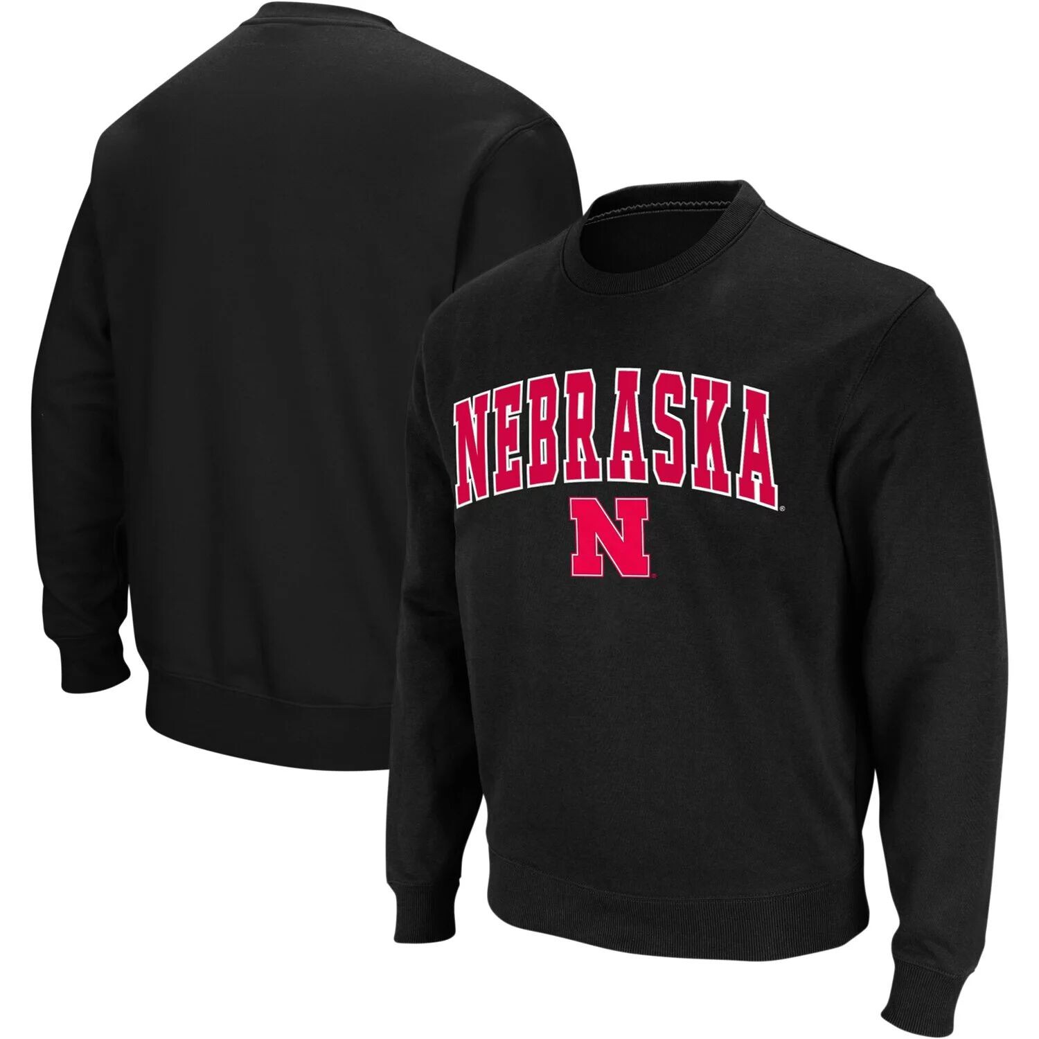 

Мужской черный свитшот с круглым вырезом Nebraska Huskers Arch & Logo Colosseum