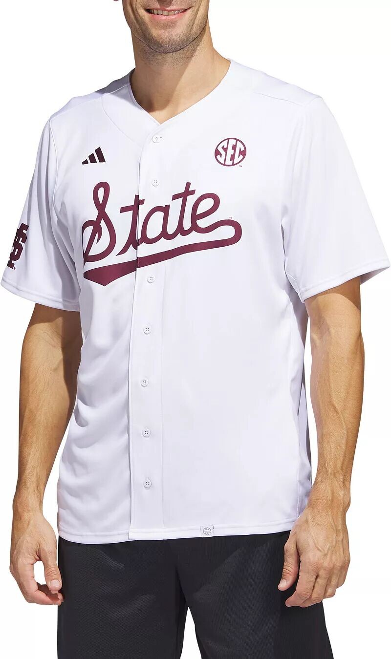 

Мужская белая баскетбольная майка Adidas Mississippi State Bulldogs