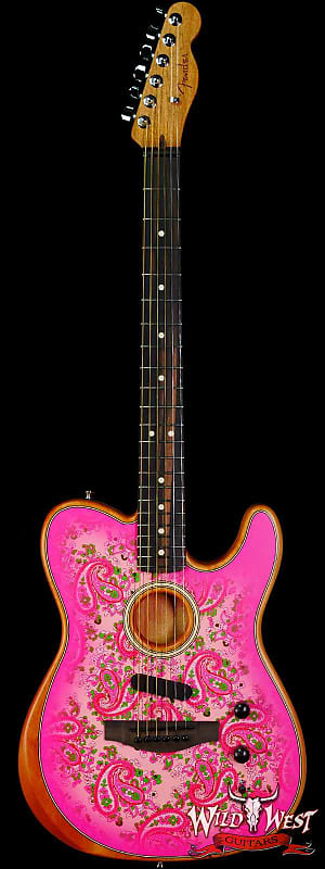 Акустическая гитара Fender American Acoustasonic Telecaster Ebony Fingerboard Pink Paisley 4.80 LBS US221860A электрогитара fender american acoustasonic telecaster 2023 black