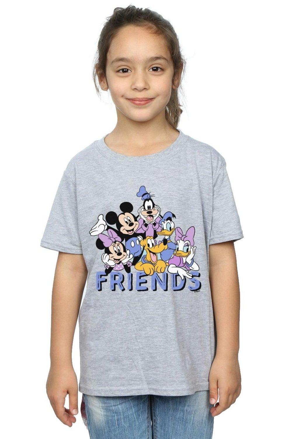 Классическая хлопковая футболка Friends Disney, серый