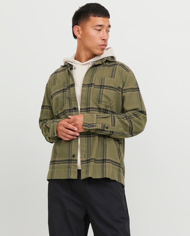 

Мужская клетчатая рубашка Jack & Jones, черный