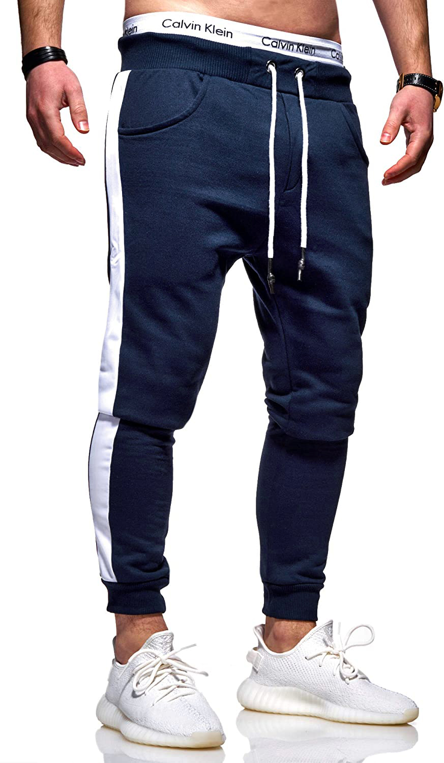 Тканевые брюки behype Jogging TRACK, темно синий