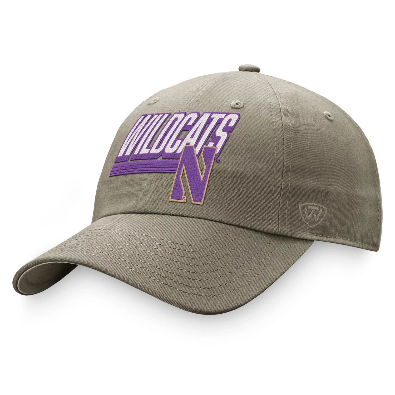 

Мужская регулируемая шляпа Top of the World цвета хаки Northwestern Wildcats Slice