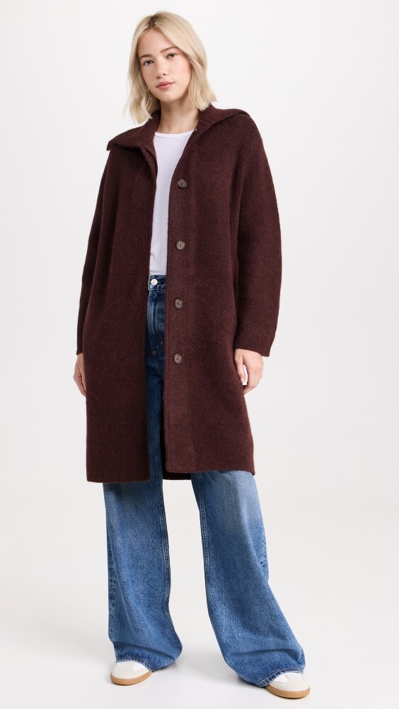 

Кардиган Vince Ribbed Sailor Collar, черный