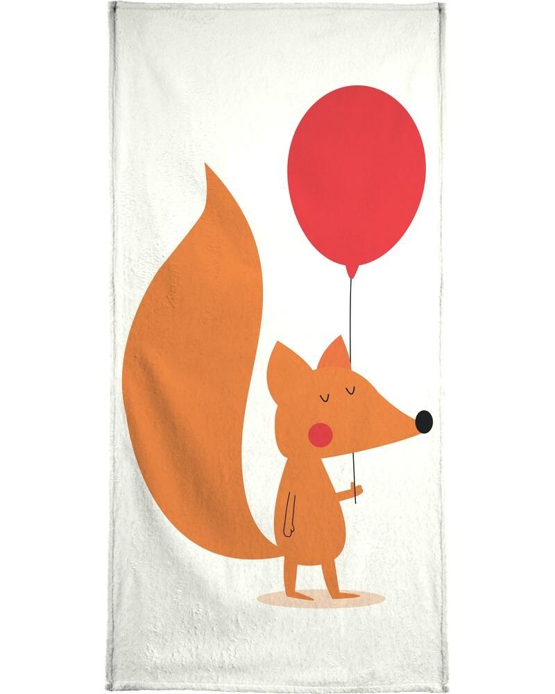 

Полотенце для ванной Juniqe Fox with a Red Balloon, цвет Orange & Rot