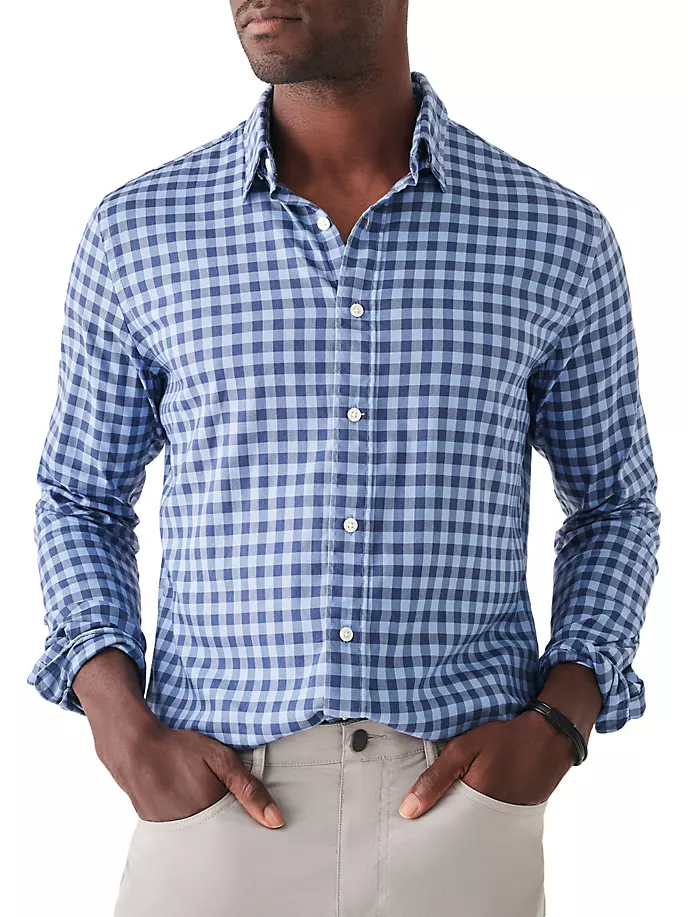 

Рубашка на пуговицах в клетку The Movement Faherty Brand, цвет navy skies check