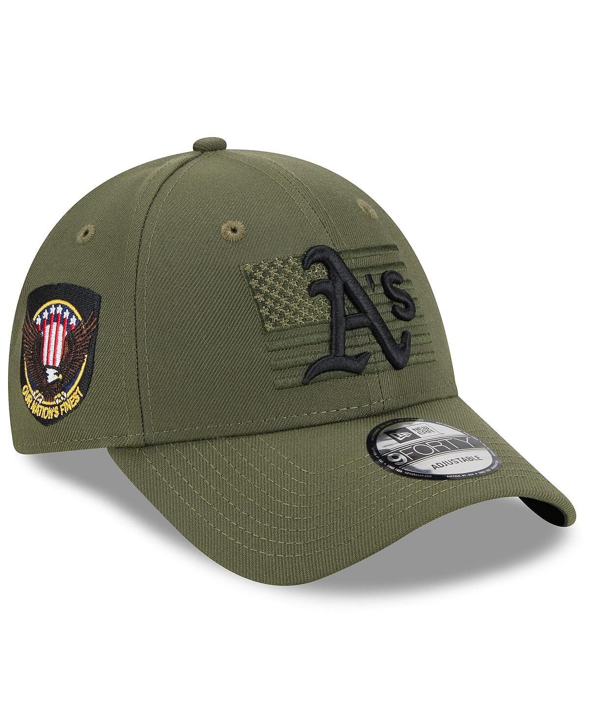 

Мужская зеленая регулируемая кепка Oakland Athletics 2023 Armed Forces Day 9FORTY New Era