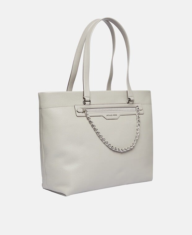 

Кожаная сумка шоппер Michael Michael Kors, серый