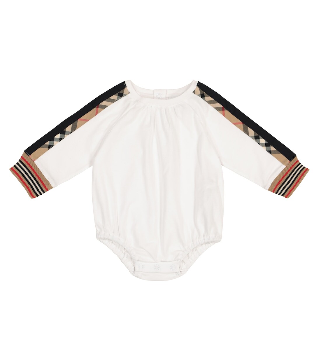 

Детский хлопковый комбинезон в клетку в винтажную клетку Burberry Kids, белый