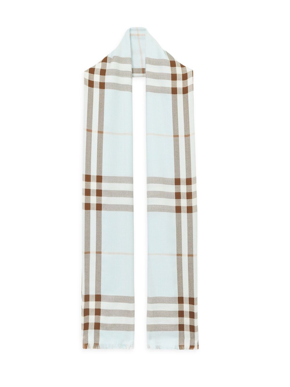 

Шелковый шарф в клетку Burberry, синий