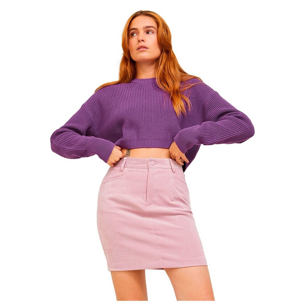 

Свитер Jack & Jones Carlota Twist Crop Crew Neck, фиолетовый
