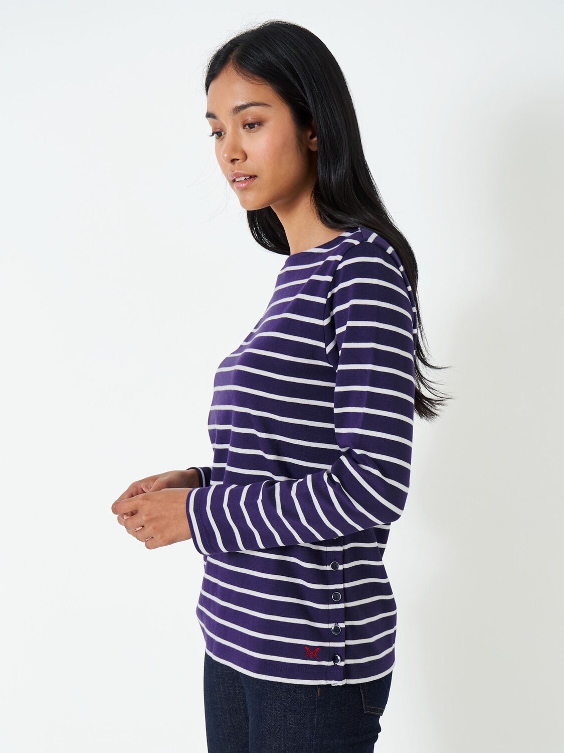 

Топ в полоску Ultimate Breton Crew Clothing, темно-синий/белый