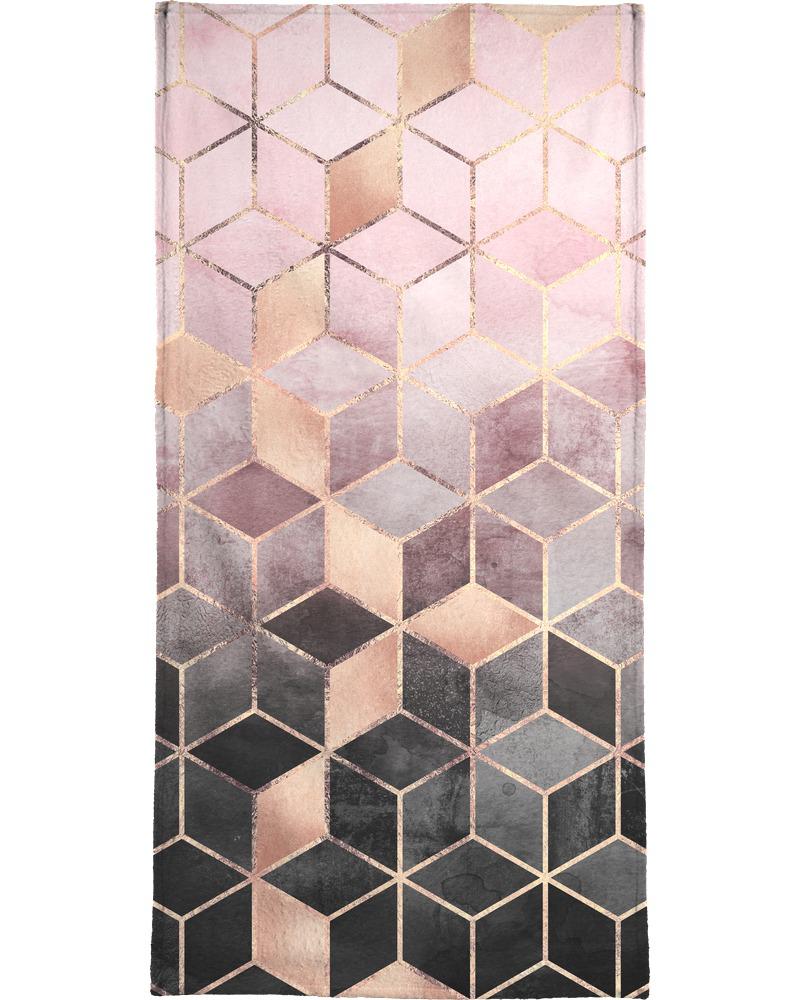 

Полотенце для ванной Juniqe Pink Grey Gradient Cubes, цвет Grau & Rosa