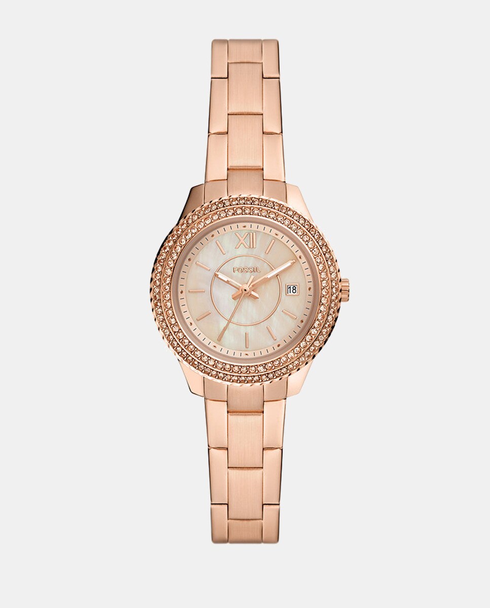 цена Stella ES5136 розовые женские часы из стали Fossil, розовый