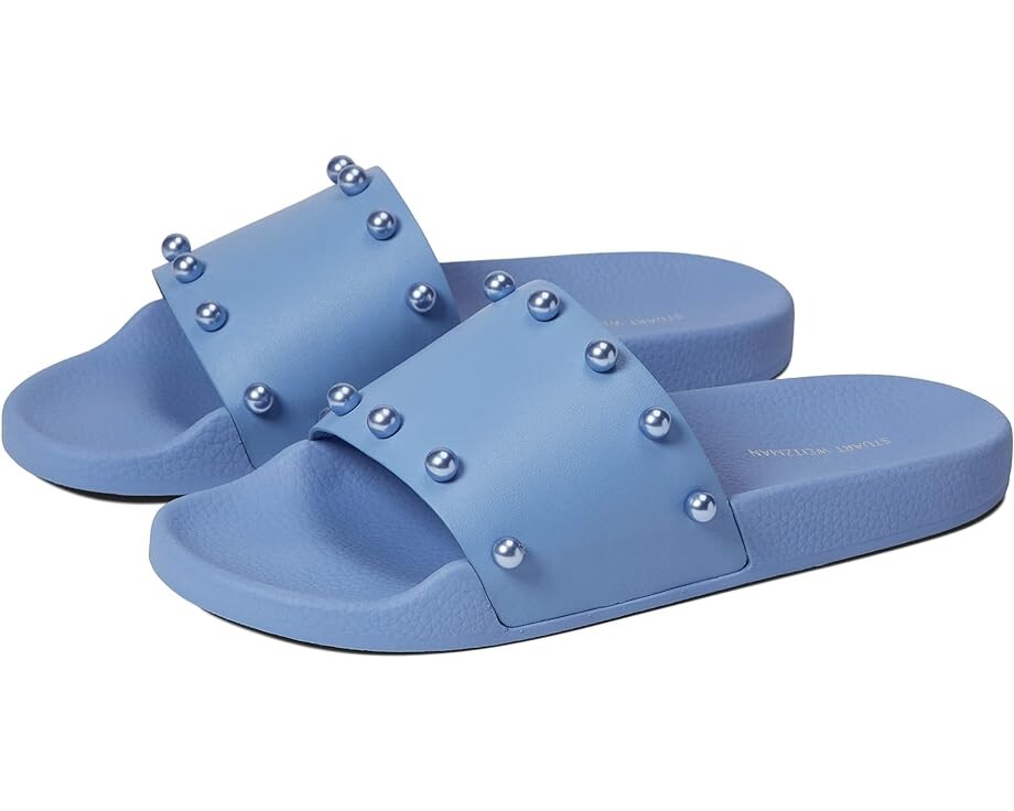 

Сандалии Stuart Weitzman Superstud Pool Slide, цвет Periwinkle