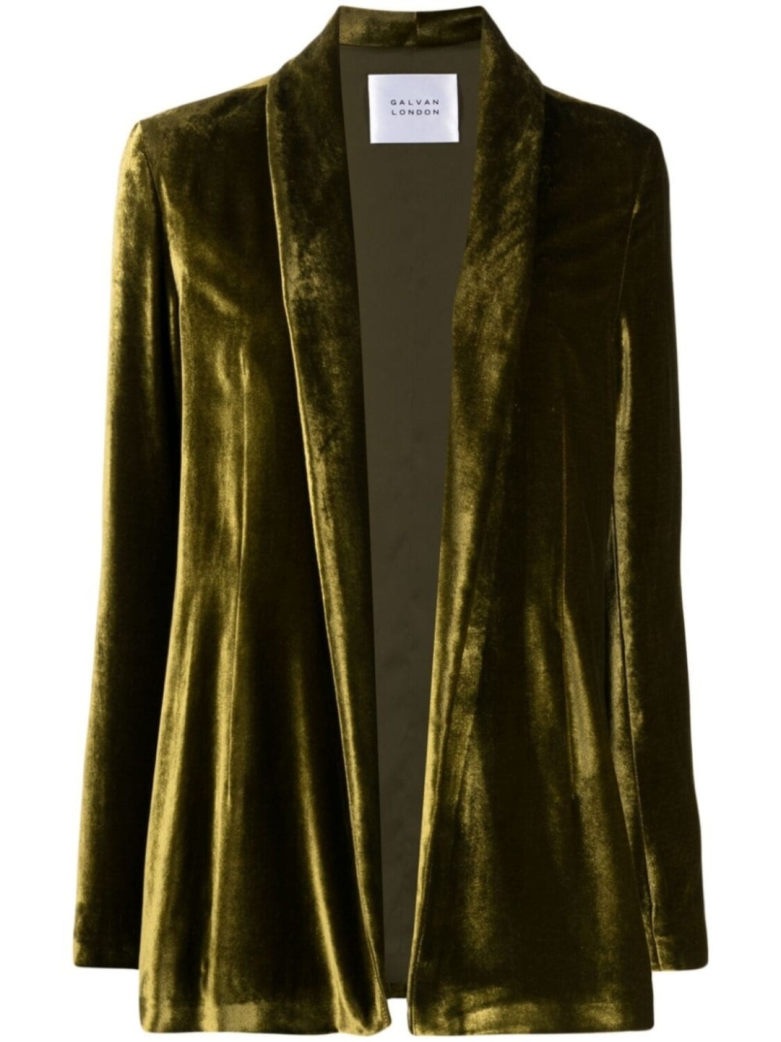 

Galvan London Julianne open-front velvet blazer, зеленый