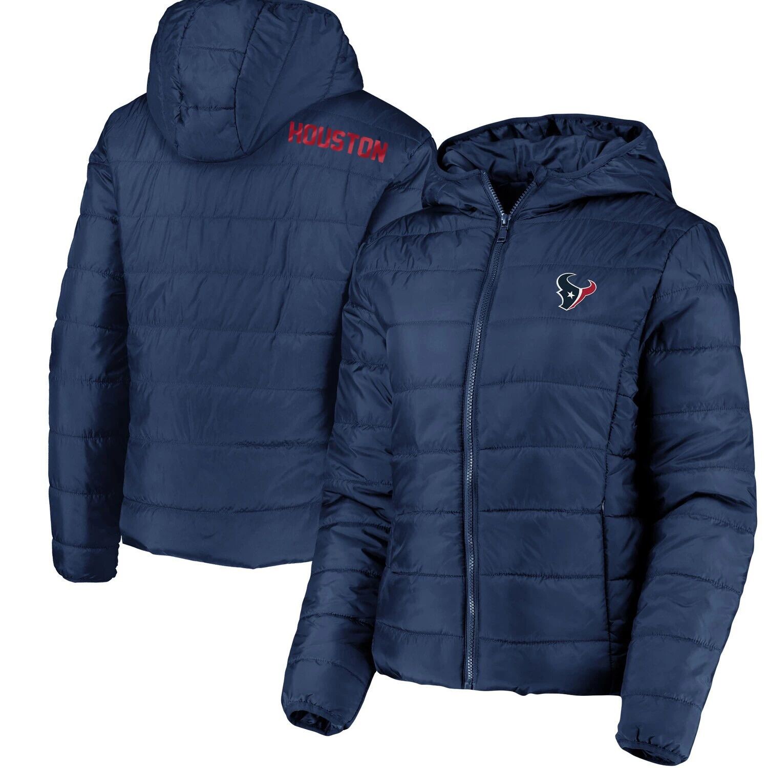 

Женская WEAR by Erin Andrews Темно-синяя складная куртка с капюшоном на молнии Houston Texans, Синий