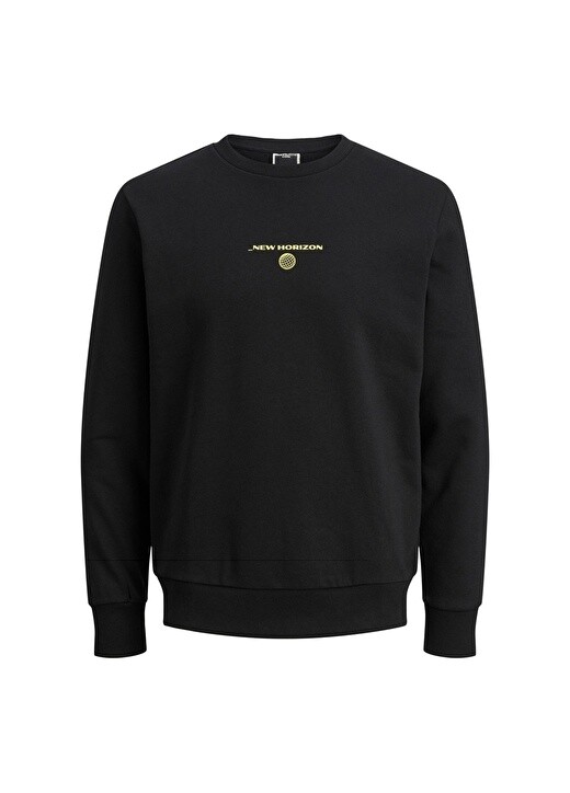 

Черный мужской свитшот с круглым вырезом Jack & Jones