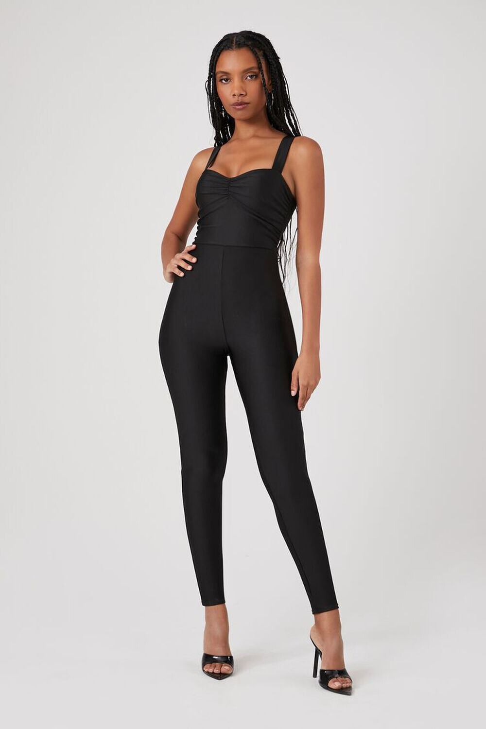 

Облегающий комбинезон в форме сердца Forever 21, черный