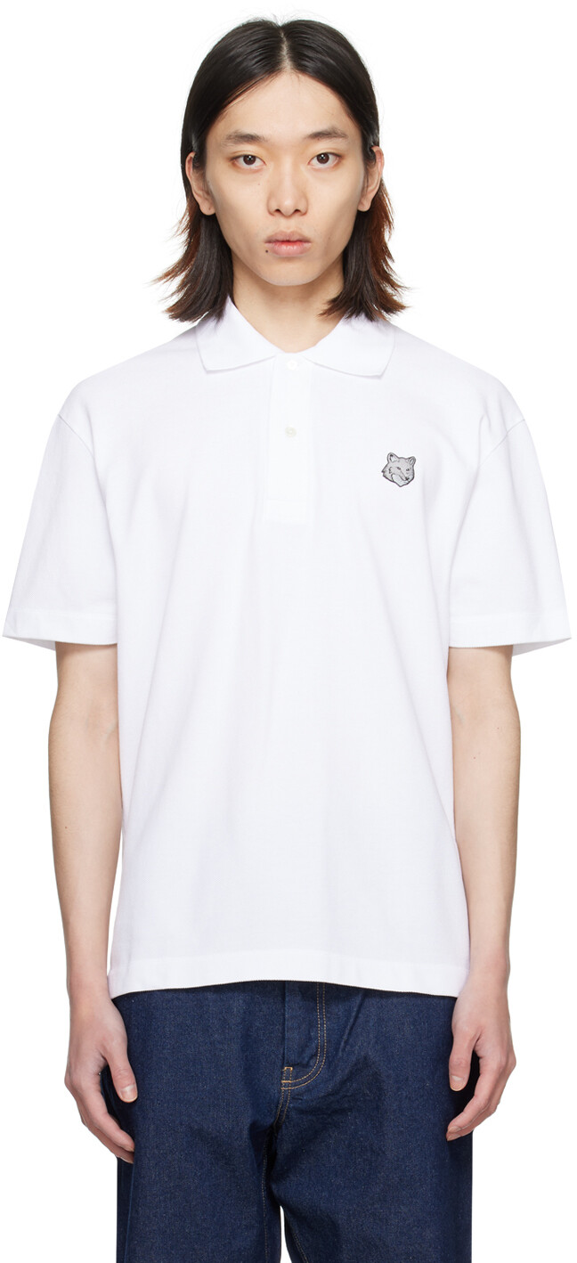 

Рубашка-поло White Bold Fox Head Maison Kitsune