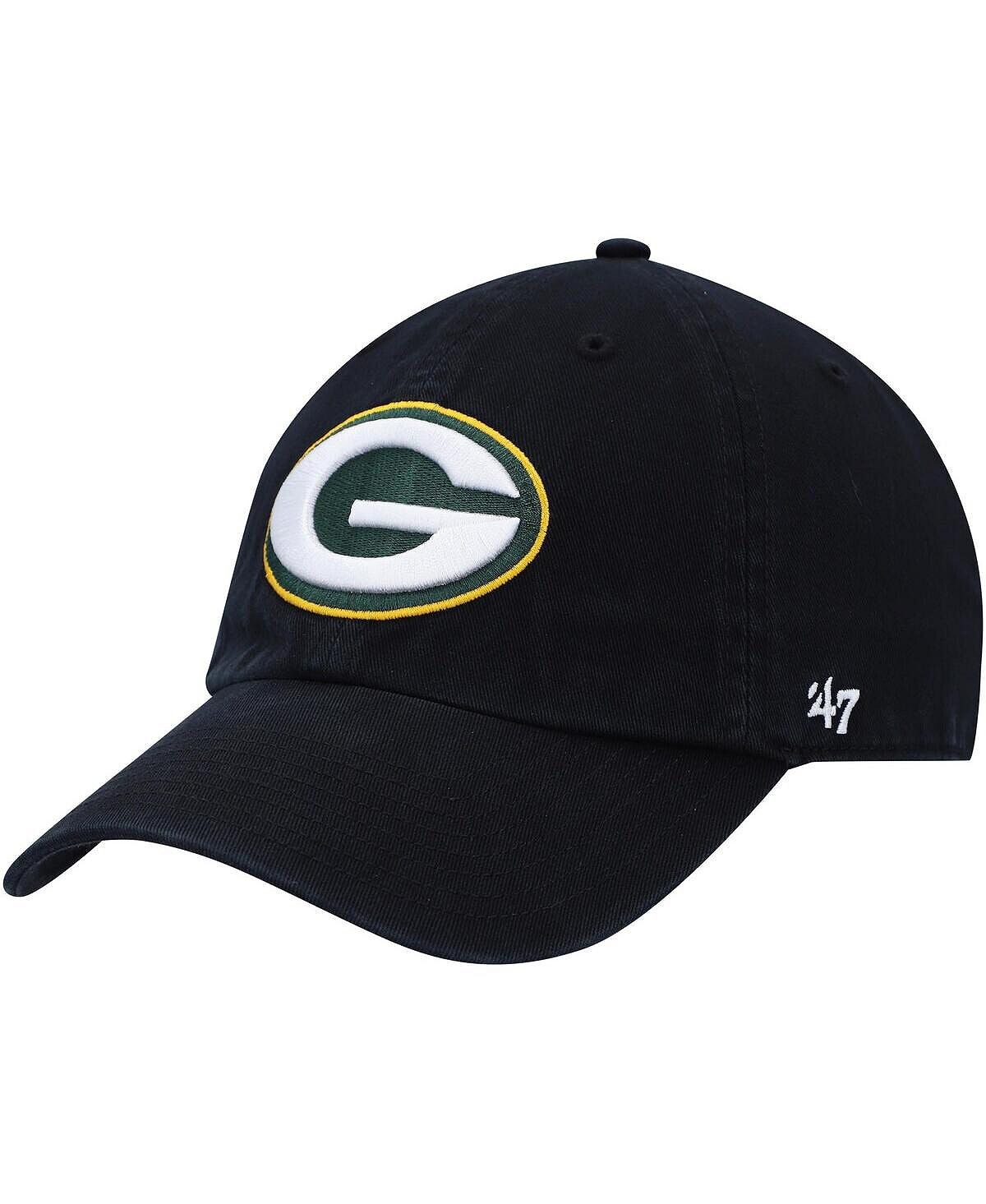 

Мужская черная регулируемая шляпа Green Bay Packers '47 Clean Up '47 Brand
