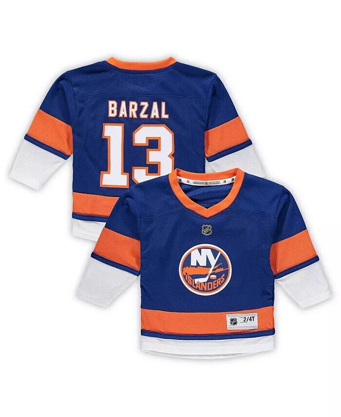 

Домашняя копия Джерси игрока Royal New York Islanders для мальчиков и девочек Mathew Barzal Royal New York Islanders Outerstuff, синий