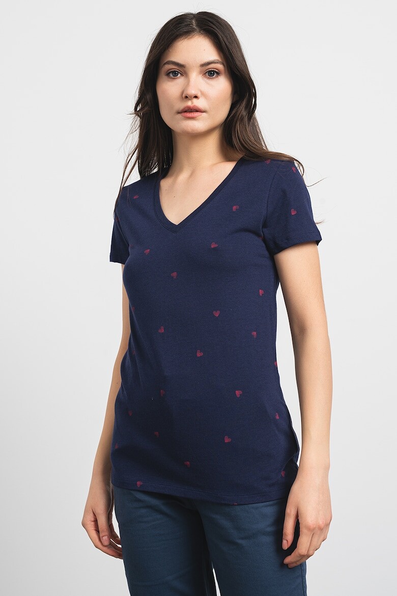 

Футболка из модала с заостренным воротником Gap, розовый