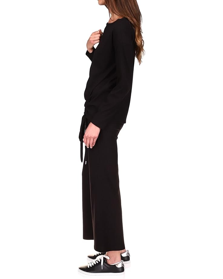 

Топ Michael Kors Boatneck Ruche Tie Top, черный