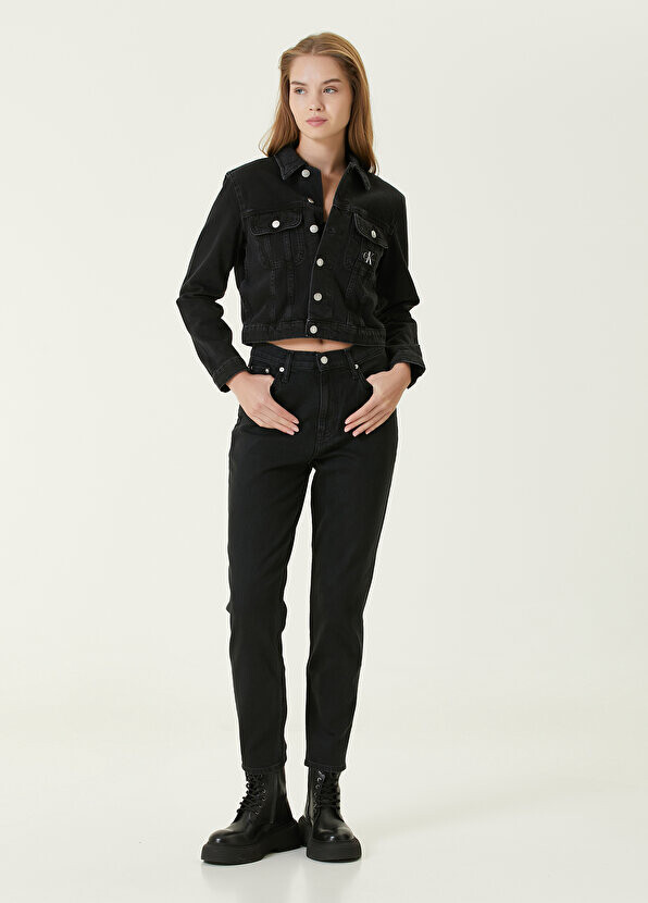 

Черные джинсовые брюки mom fit Calvin Klein, Черный