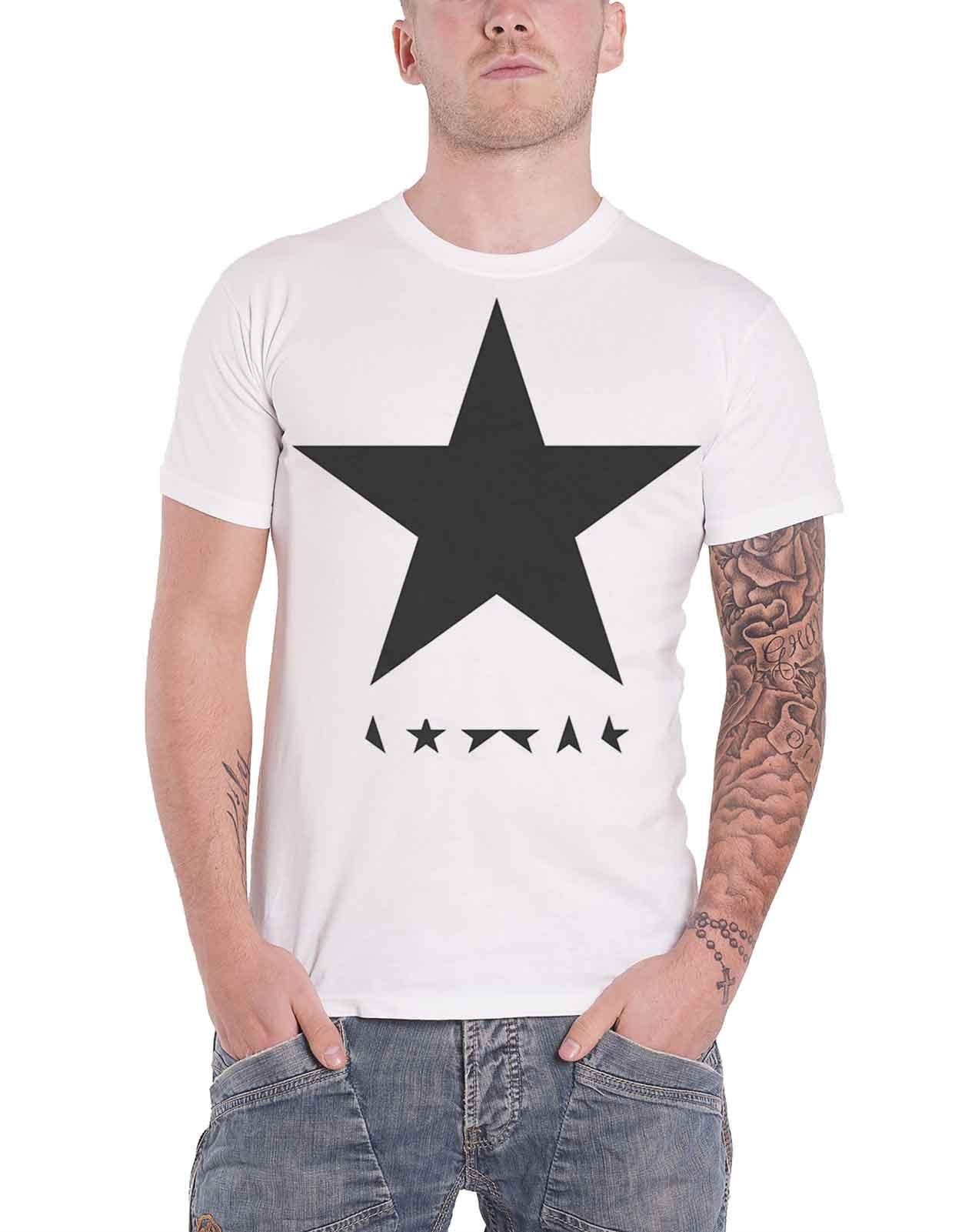 Черная футболка со звездой David Bowie, белый гитарный комплект blackstar carry on white