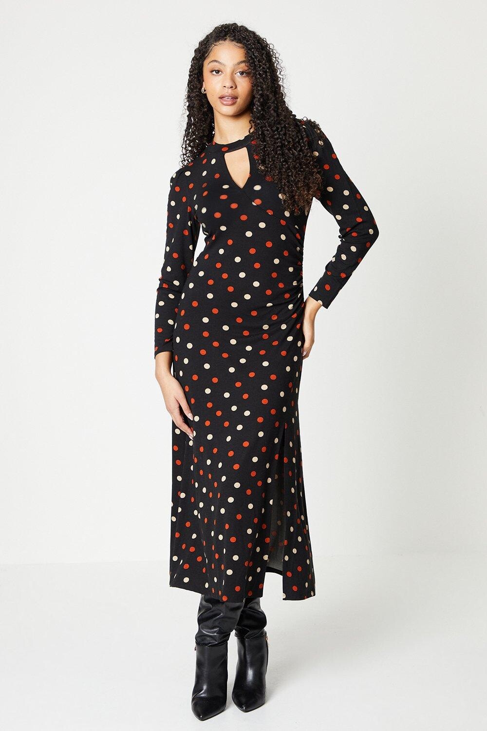 

Платье миди Spot Keyhole Dorothy Perkins, черный