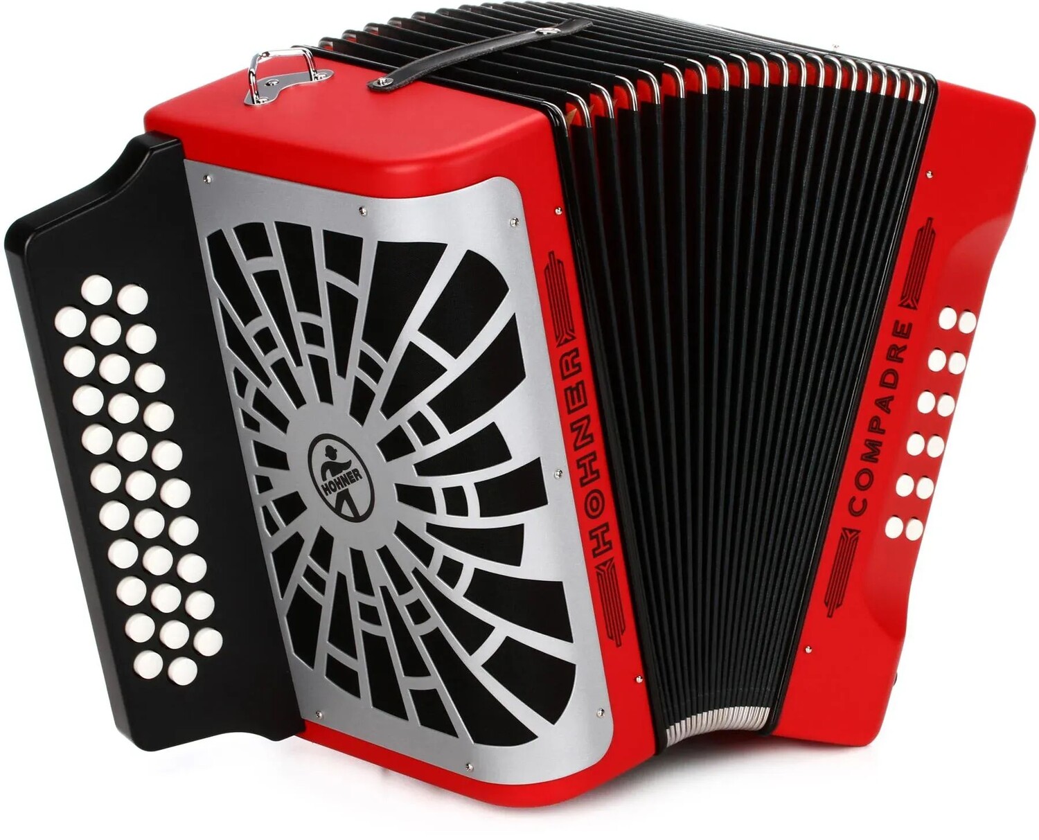 

Диатонический аккордеон Hohner Compadre - Клавиши G/C/F - Красный