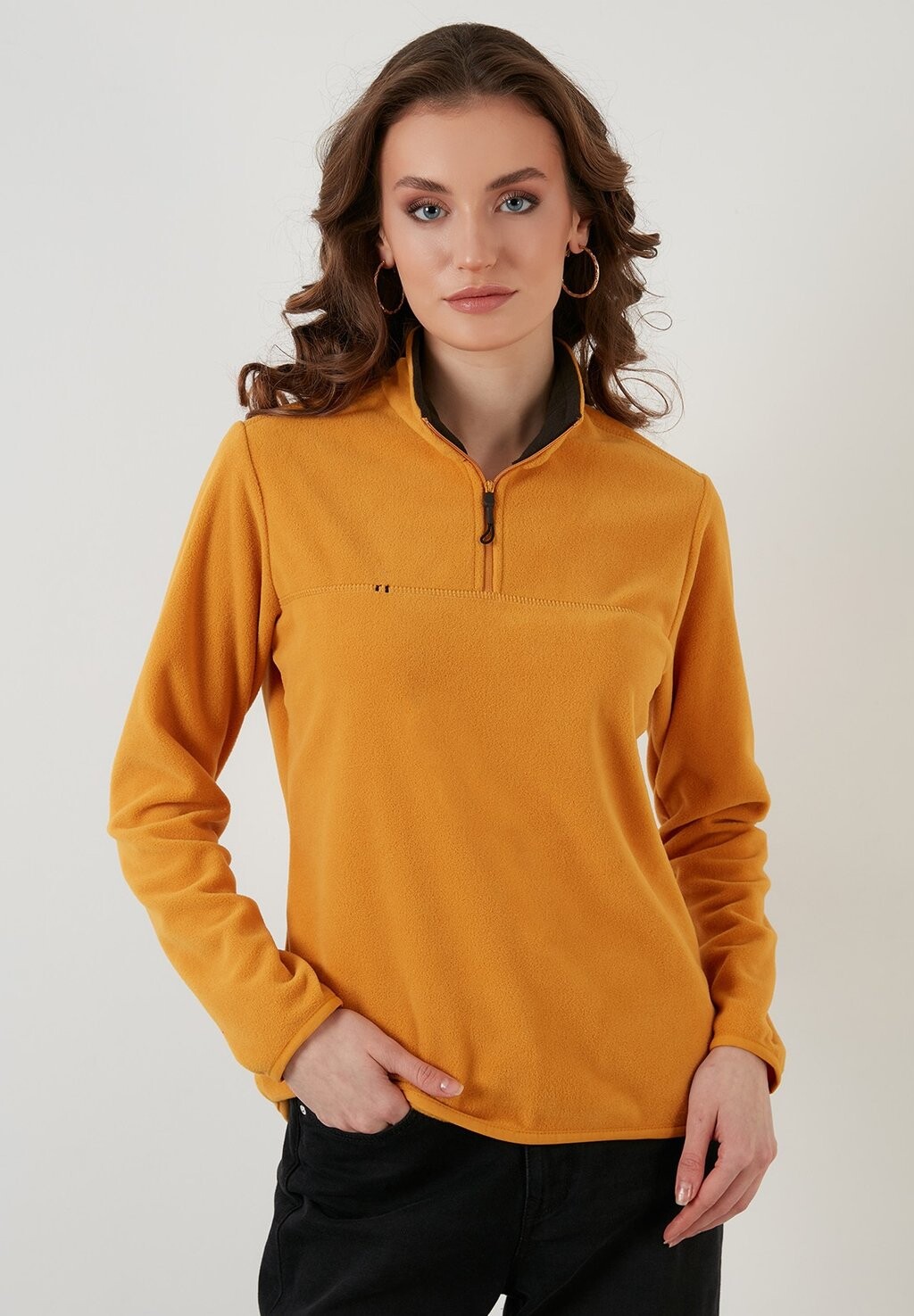 

Флисовый пуловер HIGH COLLAR LELA, цвет mustard color