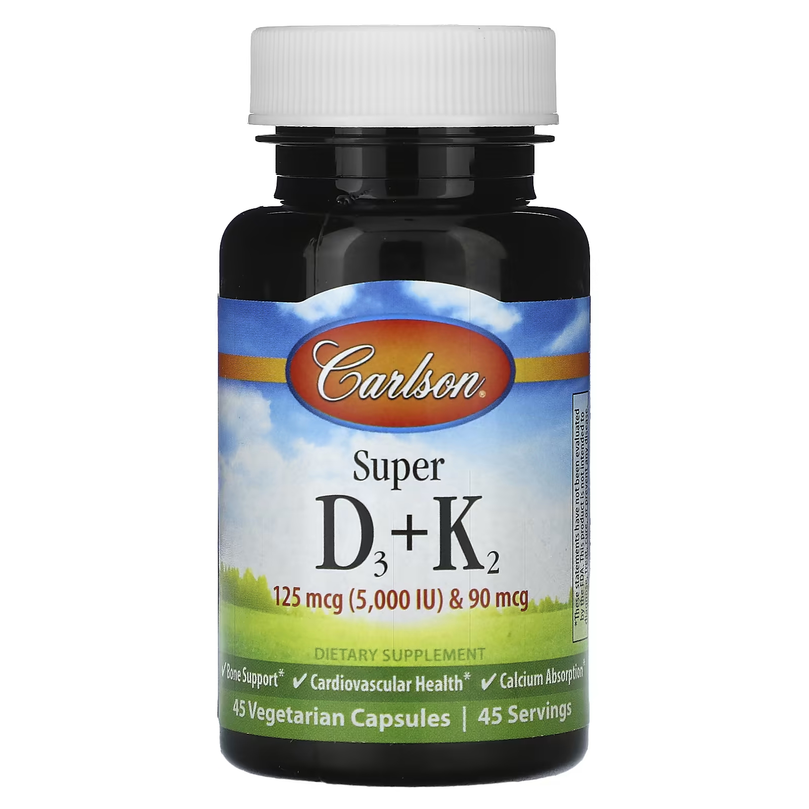 комплекс витаминов k2 Пищевая добавка Carlson Super для костей, 45 капсул