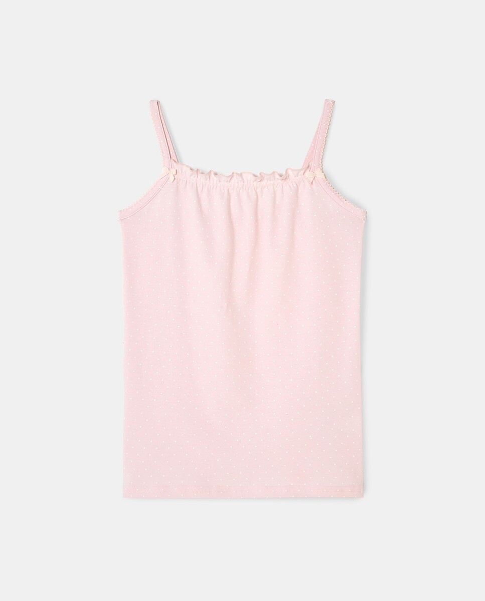 

Майка для девочки в горошек Cotton Juice, розовый